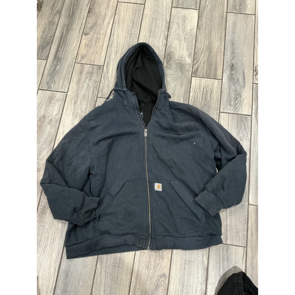 Carhartt‎ Men's 2XL Loose Fit Full Zip Hoodie Sweatshirt Dark Gray